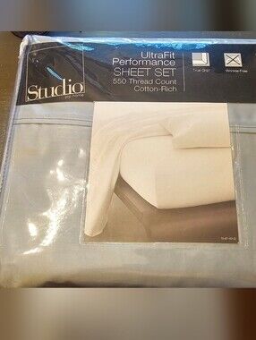 Studio Home UltraFit Performance King Sheet Set 550 Thread Count Abyss Green NIP
